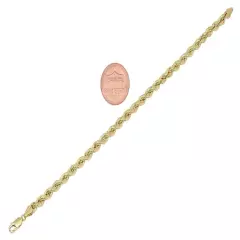 BRAND NEW 14K Yellow Gold 2mm-5mm Italy Rope Chain Twist Link Bracelet Hollow