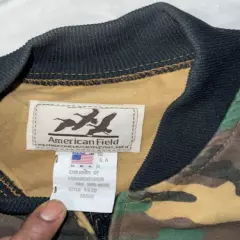 Hunting Jacket American Field Weather Shield Shooting Camo Vintage USA Mens L