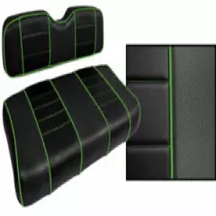 Golf Cart Custom Seat Covers Carbon Fiber Black and Lime Green EZGO RXV 2016+