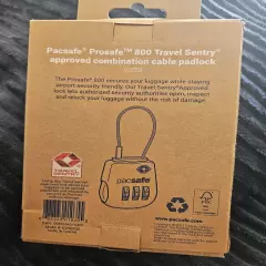 Pacsafe Prosafe 800 TSA Accepted 3-Dial Cable Lock, Silver