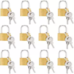 12 Pack 1.2-Inch Small Luggage Locks with Keys - Mini Padlocks for Locker, Suitc