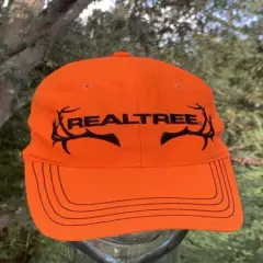 REAL TREE bright Orange Fluorescent Hunting Hat Deer horns Sz One Size ❤️sj17j17