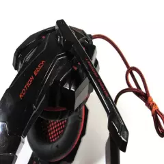 KOTION EACH Pro Gaming Headset Black Red Microphone Laptop PC Tablet