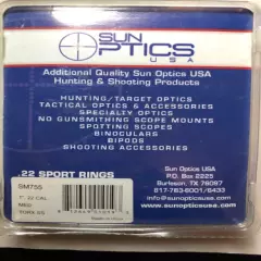 Sun Optics SM755 .22 cal, 1", Med., Silver, Sport Scope Rings