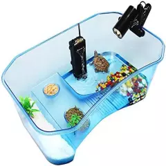 Turtle Tank Aquarium,Reptile Tank,Turtle Aquarium Terrapin Lake with Platform Pl