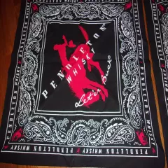 2 new Pendleton Whisky bandanas handkerchief scarf Let'er buck red black white