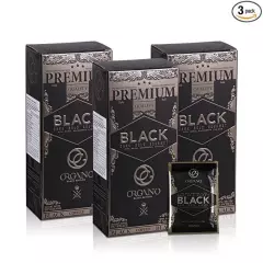 3 Box Organo Gold Gourmet Black Coffee, Organic 100% Certified, 105g - 30 bags (