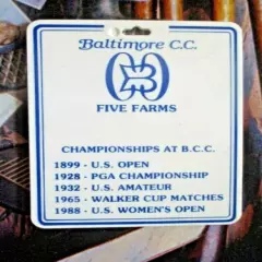 vtg - PGA Golf Bag Tag - 1988 U.S. WOMEN'S OPEN - Five Farms CC - LPGA Tour