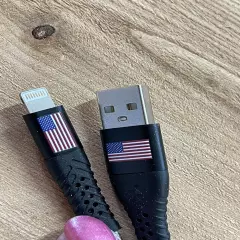 Support Our Troops Type 8 Pin To USB Extra Heavy Duty 10ft Charge/Sync Cable