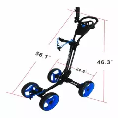 QWIK-FOLD 4 Wheel Folding Push Pull Golf Cart - Foot Brake - 1 Second Open/Close