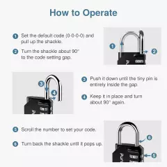 4 Pack Combination Lock 4 Digit Locker Lock Outdoor Waterproof Padlock for Schoo