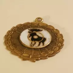 1950 Enamel and Brass IAA-F Archery Hunting Medallion 1st Place 