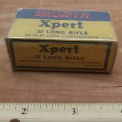 Vintage .22 AMMO BOX EMPTY WESTERN XPERT LONG RIFLE cartridge K1264R