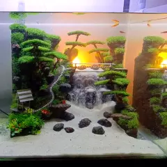 Waterfall Hardscape Set And Aquascape Sand Size 30x30 Aquarium Decorations