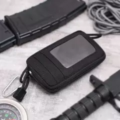 Black Tactical EDC Wallet Card Bag Wallet Purse Waist Pouch Waterproof Outdoor