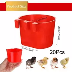 40Pcs Chickens Feeders for Cage,Hanging Chicken Water Feeder Cup, Plastic6326