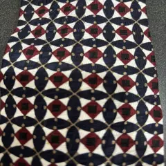 Hand Made XMI 325 Series Tie Red Grey & Black Geometric Excellent Condition