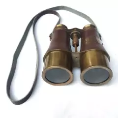 SIFAAT WORLD 6" Antique Solid Brass Brown Leather Binoculars, Cyber Monday Gift