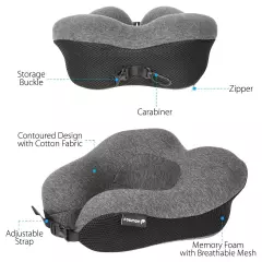 U-Shaped Memory Foam Rebound Travel Pillow Neck Support Head Rest Airplane Sleep