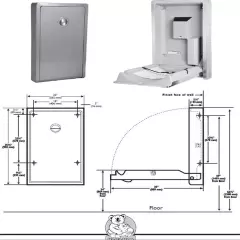 NEW KOALA KARE KB111-SSWM Baby Changing Station STAINLESS WALL MOUNT VERTICAL