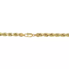 Real 10K Yellow Gold 2mm-7mm D/Cut Rope Chain Pendant Necklace 7"- 30" Hollow