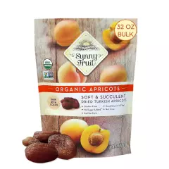 Soft Organic Turkish Dried Apricots, 2 Pound Bulk Bag | Healthy, Sweet Snack | O