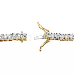 Single Row Illusion Set 1.25 CT Diamond Tennis Chain Necklace Yellow/White Go...