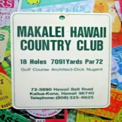 vtg - PGA Golf Bag Tag - MAKALEI HAWAII COUNTRY CLUB cc - Kona HI