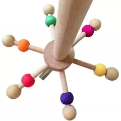 Parrot Toy With Rotating Balls Wood Interactive Bird Sale Stand Parrot N4I8