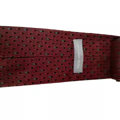 Geoffrey Beene Mens Red Geometric Silk Tie Elegant and Stylish Necktie