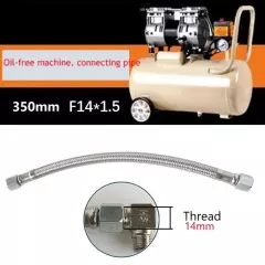 350mm Air Compressor Flexible Hose Air Pump Check Valve Connecting Pipe/silver .