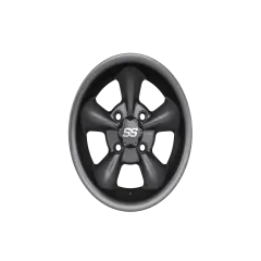 Set of 4 GTW 12" Godfather Matte Gray Golf Cart Wheels on 19" Street Tires