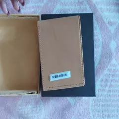 Cosomche Leather Natural Wallet Beige New in the box "To my son" Christmas