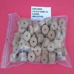 50 CORK RINGS 1 1/4"X1/2" BORE 1/4" GRADE A+