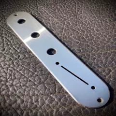 Van Dyke-Harms Telecaster Control Plate, 3-Knob, Angled Switch, Stainless Steel