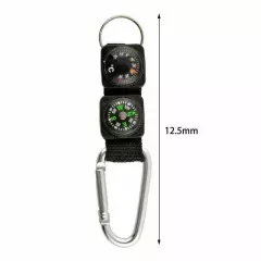 Compass Thermometer Carabiner Tactical Survival Belt Hiking Key Outdoor O1 H1S6