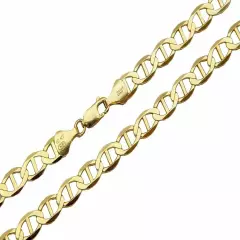 10k Solid Yellow Gold Mariner Link Chain Necklace 4mm-6mm Men Women Sz 7"-26"