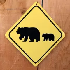 Bear Crossing Xing Symbol Highway Route Sign