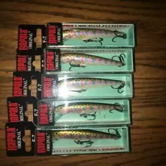 RAPALA ORIGINAL FLOATING 07=LOT OF 5 RAINBOW TROUT COLORED FISHING LURES==F07