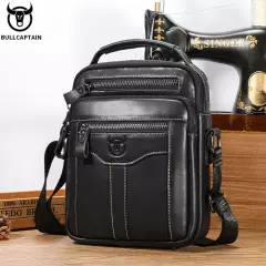 Men'S Genuine Leather Shoulder Crossbody Bag Business 7.9-Inch Tablet Bag Multif