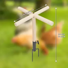 Chicken Perch Toy for Coop, Wooden Chick Perch Stand with Metal Ground Plug, ...