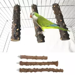 Wood Pet Parrot Perch Stand Toy Outside/Cage Attachment Cage Accessories