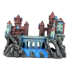 Aquarium Castle Decoration for Fish Tank Age-of-magic Wizard’s Castle [ Brown ]