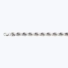 10k White Gold 1mm-12mm Solid D/Cut Rope Chain Necklace Bracelet Size 7"-30"