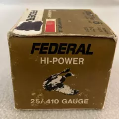 Vintage Federal Hi Power .410 No. 6 - 3" Shot Shell Box - EMPTY BOX 