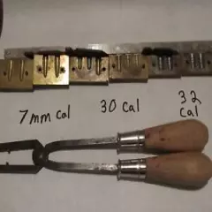 Three Custom Brass Moulds with Custom Handles (7mm, 30 cal and 32 cal)