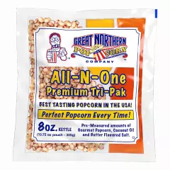 Movie Theater Style 12-Count Popcorn Packs - Pre-Measured 8-Ounce All-In-One Ker