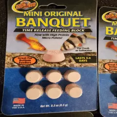 Zoo Med Mini Original Banquet Fish Feeding Block, 0.3 oz (4 Pack) EXP 4/26