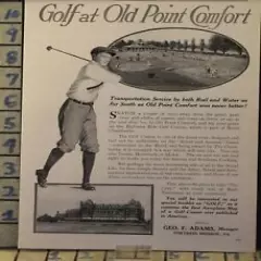 1913 GOLF SPORT HOTEL COURSE CLUB MONROE VIRGINIA GAME VINTAGE AD BM60