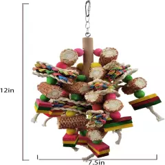 Bird Toys, Parrot Toys Made of Natural Multi-Colored Wooden... 